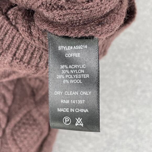 ASTR The Label Argyle Knit Sweater Mini Skirt Size S Brown Coffee Pull-On Ribbed - Picture 7 of 9